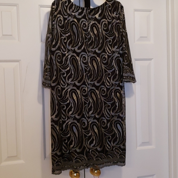 Black and shimmering silver cocktail dress size 16 - Picture 10 of 13